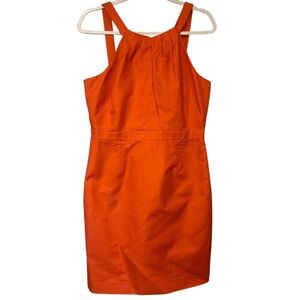 J.Crew Dress Orange Petite 12 Halter Sleeveless Summer Vacation Resort